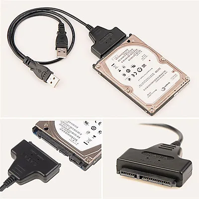 USB 2.0 To SATA Converter Adapter Cable For 2.5 SATA HDD Hard Drive Disk S_>' • $10.41